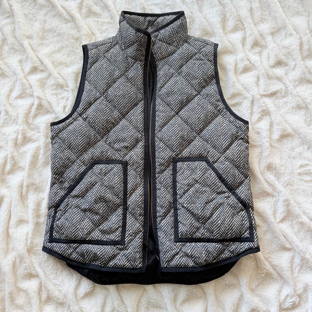 J.Crew Women's Medium Herringbone Quilted Down Puffer Vest